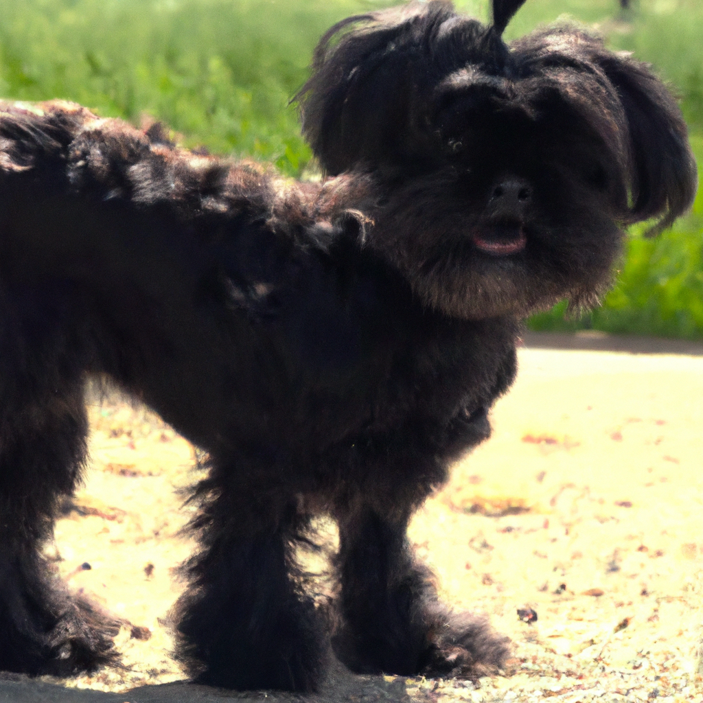 How does an Affenpinscher's behaviour change during the heat cycle?